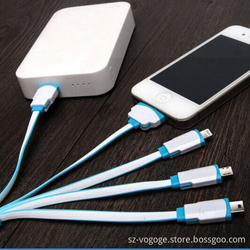 Custom Logo 4 in 1 micro USB Cable for iphone5/iphone 6/Samsung Galaxy/Android Smartphone